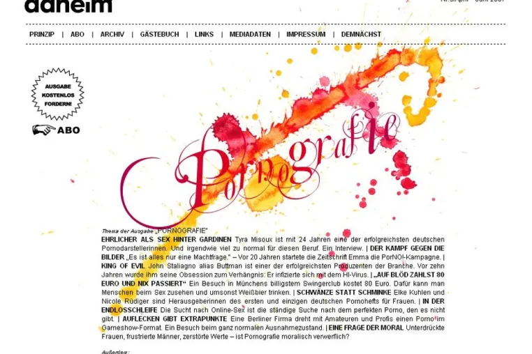 9. Ausgabe des "daheim-magazin" erschienen - Thema Pornografie Bild: 9. Ausgabe des "daheim-magazin" erschienen - Thema Pornografie