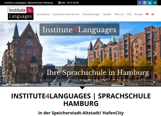 Relaunch der Webseite der Sprachschule Institute 4 Languages in Hamburg - für alle Fälle optimiert Bild: Relaunch der Webseite der Sprachschule Institute 4 Languages in Hamburg - für alle Fälle optimiert