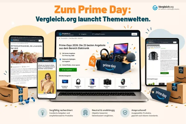 Bild: Vergleich.org launcht Themenwelten zum Amazon-Prime-Day: Orientierung und Inspiration für echte Schnäppchen