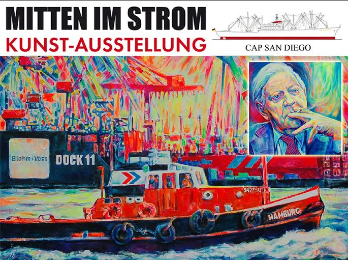 Kunst von Margarita Kriebitzsch -MITTEN IM STROM - Kunstausstellung auf der Cap San Diego in Hamburg