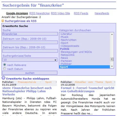 Bild: RSS World stellt neue Suche vor
