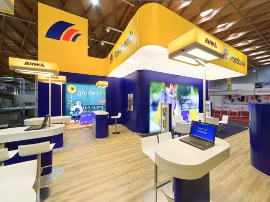 Bild: Neuer Postbank Markenauftritt für B2B und B2C Messen