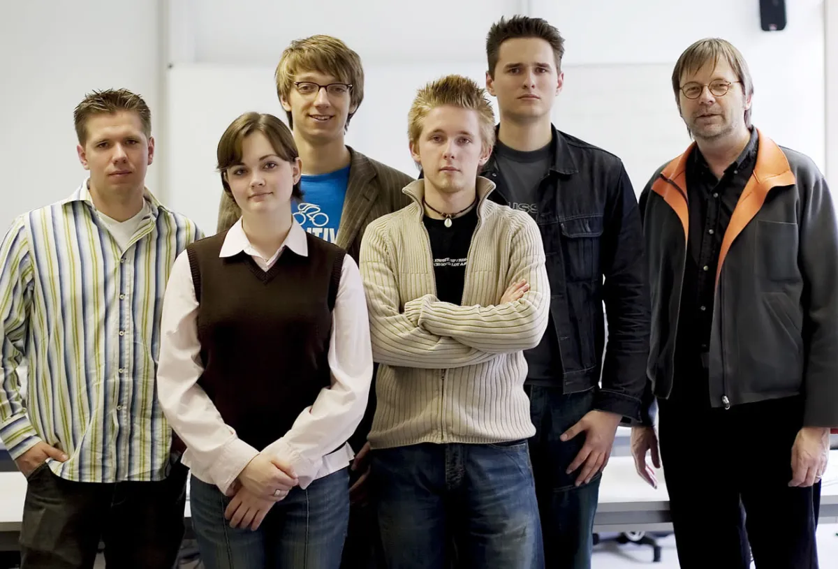 Das Medianight-Team mit Studiengangleiter Professor Dr. Martin Gertler (r.)