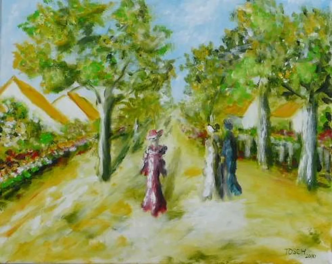 Flaneure, Öl/Leinwand, 40x50 cm