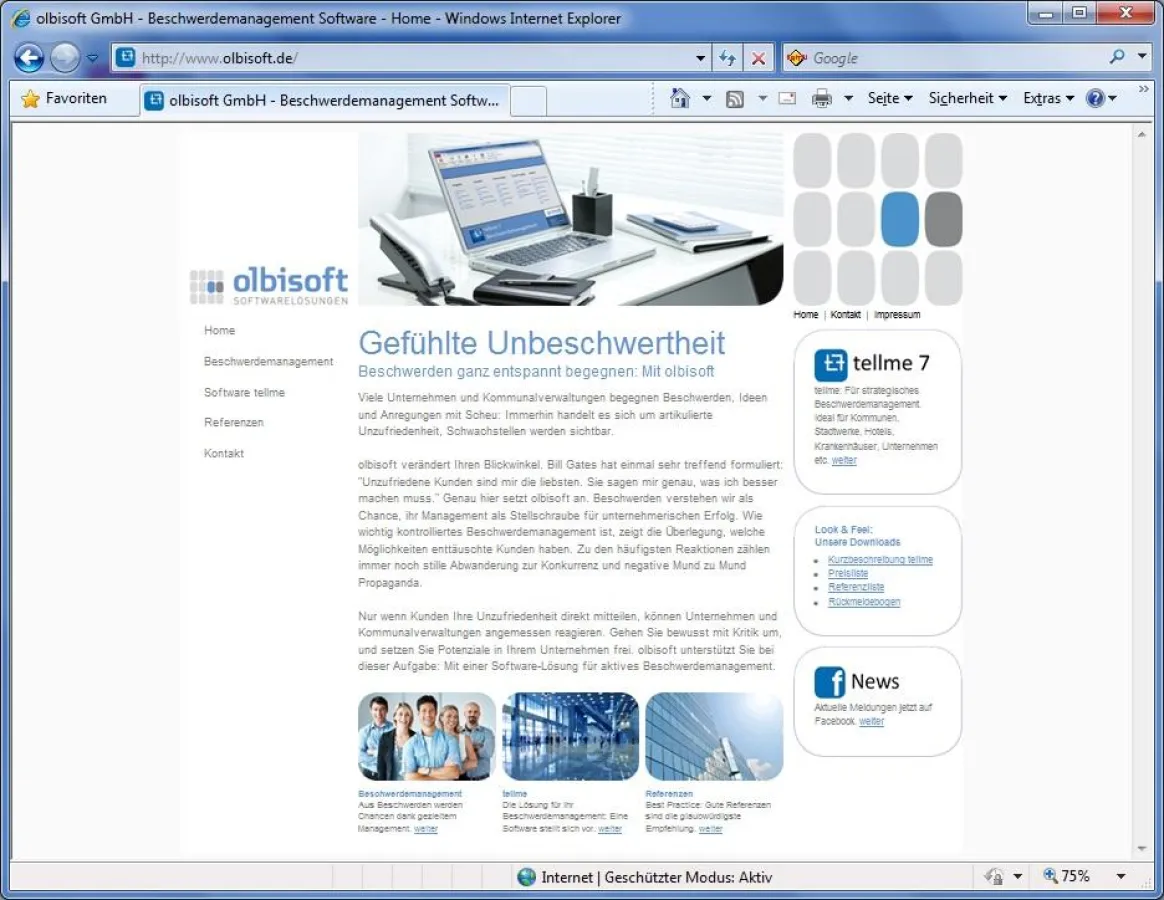 Neue Homepage der olbisoft GmbH