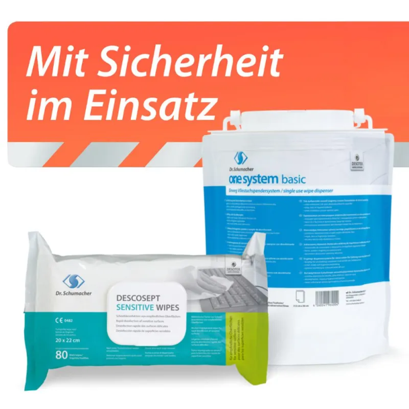 Mit Sicherheit im Einsatz: one system basic und DESCOSEPT SENSITIVE WIPES