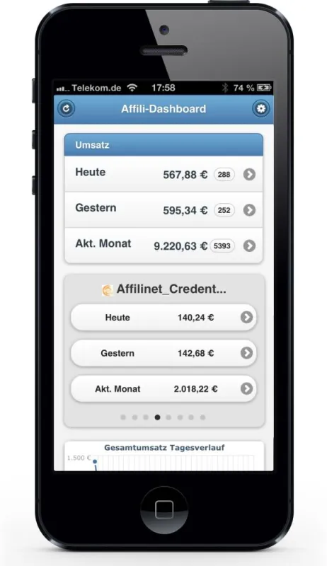 Affiliate-Dashboard.de mobile Version