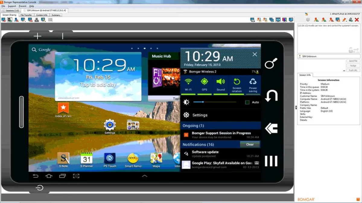 Fernwartung von Android-Mobiltelefon