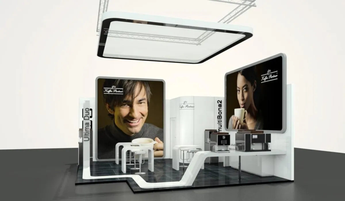 Der Messestand von Kaffee Partner.