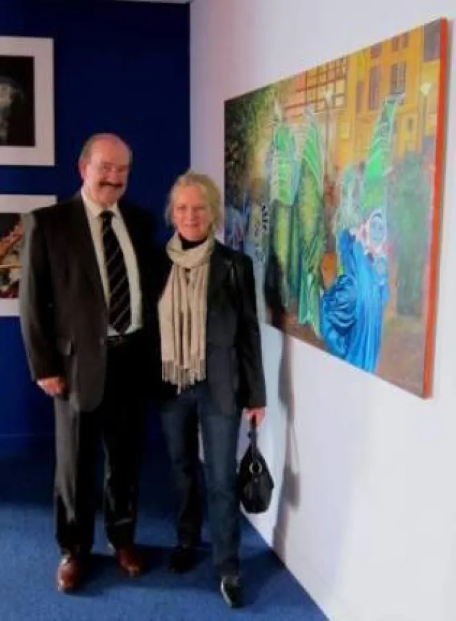 Übergabe des Gemäldes an den Generaldirektor des Aquariums Palma