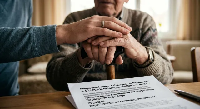 Pflegende Angehörige vor dem Renten-Aus? Bundestags-Petition 205346 fordert Ende der starren 30-Stunden-Grenze Bild: Pflegende Angehörige vor dem Renten-Aus? Bundestags-Petition 205346 fordert Ende der starren 30-Stunden-Grenze
