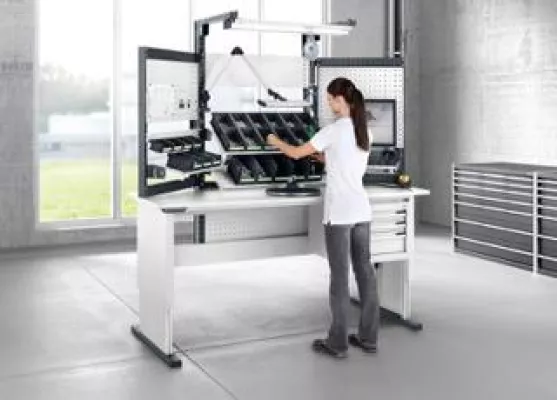 bott auf der LogiMAT 2017: Das avero Arbeitsplatzsystem für die Intralogistik. Bild: bott auf der LogiMAT 2017: Das avero Arbeitsplatzsystem für die Intralogistik.