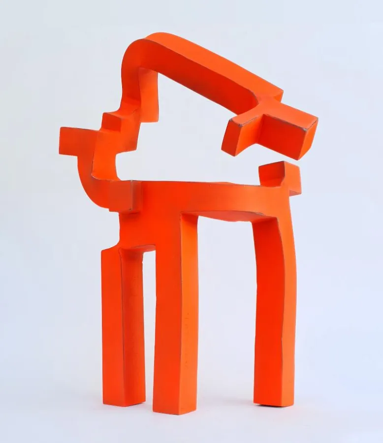 Carlos Albert, Orange Tree, geschmiedetes und lackiertes Eisen, 37 x 28 x 17 cm, 2020, Unikat