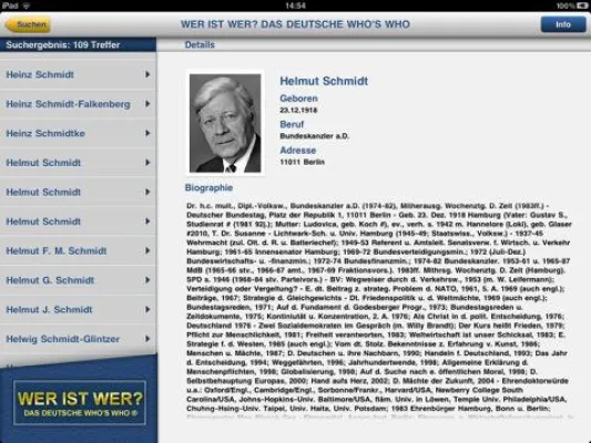Bild: Biografisches Standardwerk WER IST WER? – DAS DEUTSCHE WHO’s WHO: Jetzt als App für das iPad