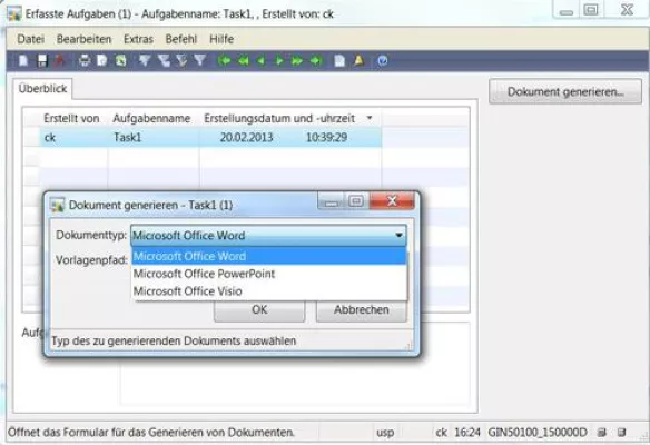 Bild: Der Task Recorder der Maklersoftware GIN-AX unterstützt interne Schulung und Prozessführung