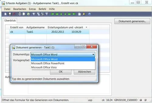 Bild: Der Task Recorder der Maklersoftware GIN-AX unterstützt interne Schulung und Prozessführung