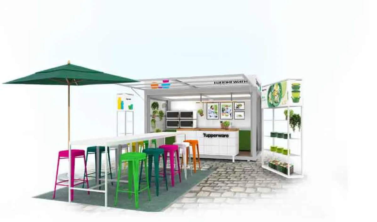 Die Tupperware Kochlounge – modular und allwettertauglich (Foto: Jazzunique)