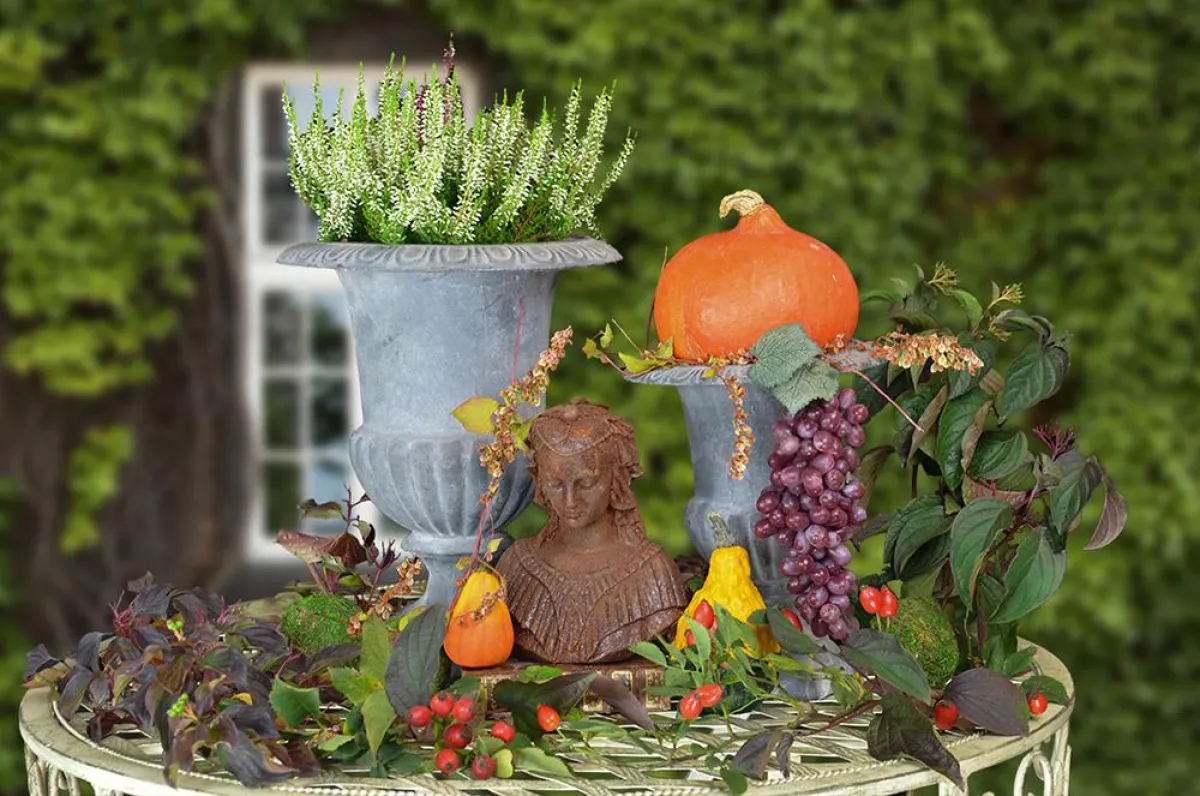 reizvolle Herbstdeko aus Gusseisen