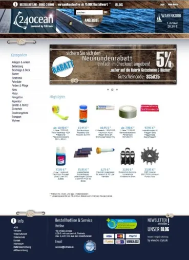 Bild: Redesign Webshop 24ocean – powered by 24trade