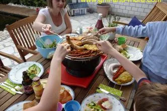 Bild: Grillen am Rheinufer