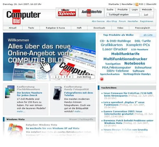 COMPUTER BILD-Gruppe geht in die Online-Offensive: Neues Technik-Portal unter computerbild.de Bild: COMPUTER BILD-Gruppe geht in die Online-Offensive: Neues Technik-Portal unter computerbild.de
