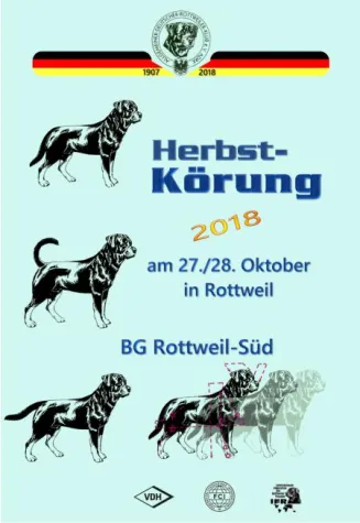 Bild: Allgemeiner Deutscher Rottweiler-Klub e.V. - Herbstkörung 2018