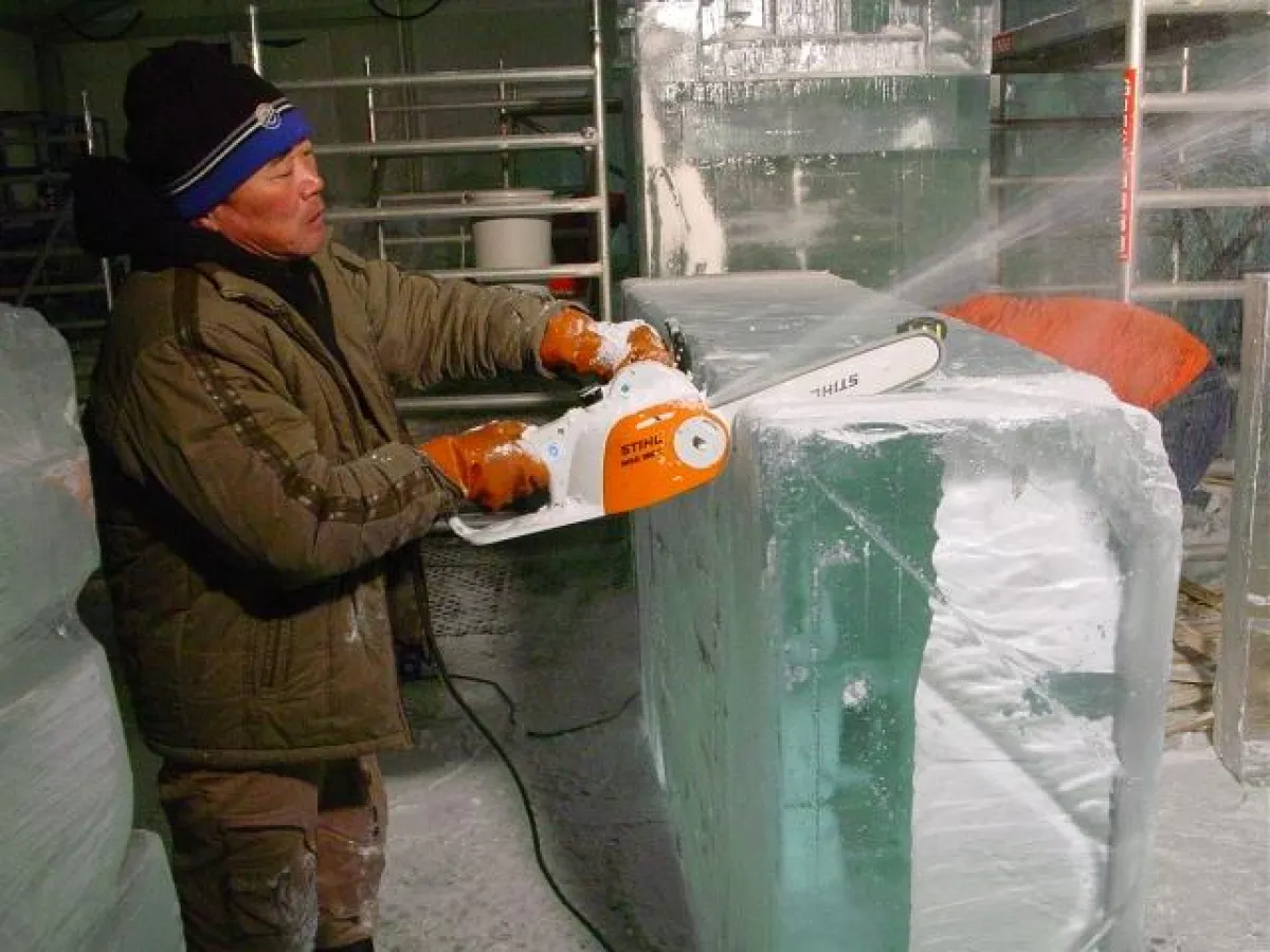 Eiskünstler in Aktion