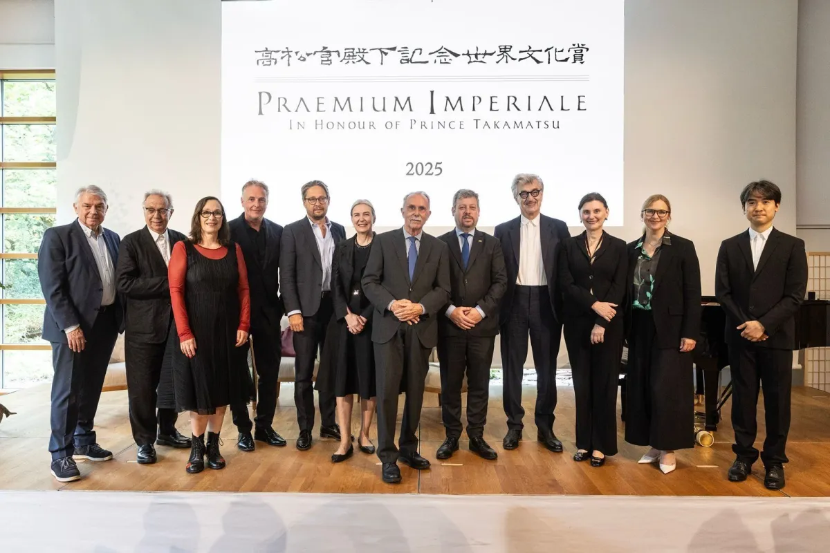 Beratergremium und Gäste bei der Bekanntgabe des Praemium Imperiale 2025 in Berlin (© Pablo Castagnola / The Japan Art Association)