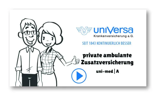 Bild: uniVersa bietet neues Produktvideo: Ambulante Zusatzversicherung verständlich erklärt