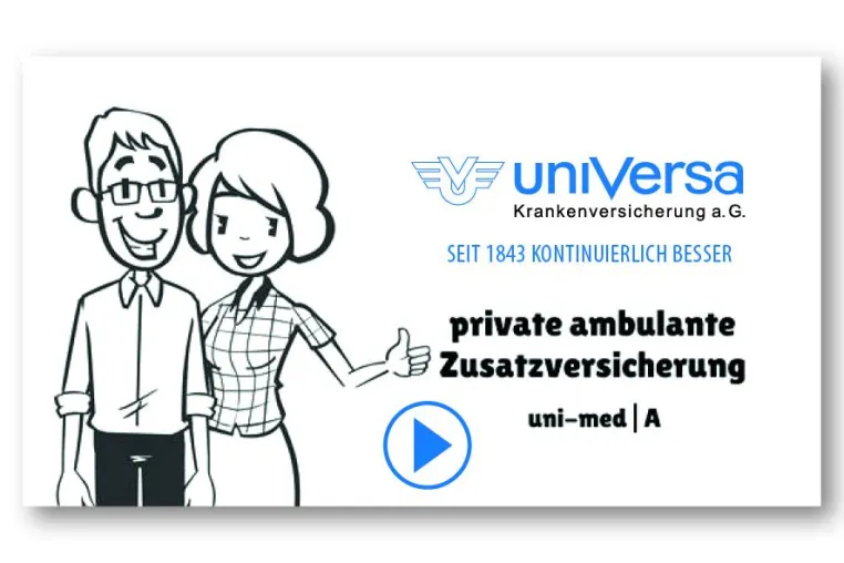 uniVersa bietet neues Produktvideo: Ambulante Zusatzversicherung verständlich erklärt Bild: uniVersa bietet neues Produktvideo: Ambulante Zusatzversicherung verständlich erklärt