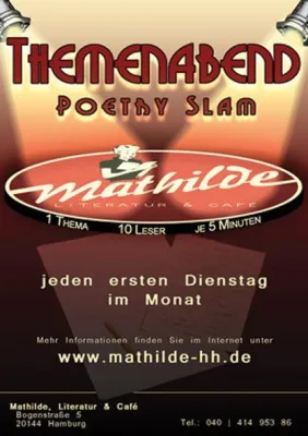 Poetry Slam zum Thema: „Entdeckungen“ am 1. Juni in der Mathilde Bild: Poetry Slam zum Thema: „Entdeckungen“ am 1. Juni in der Mathilde
