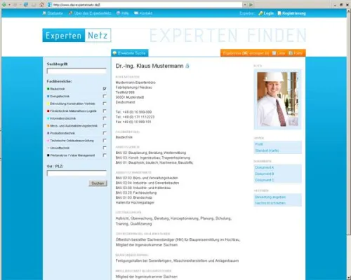 Das neue ExpertenNetz - Eine Suchmaschine findet die richtigen Fachleute Bild: Das neue ExpertenNetz - Eine Suchmaschine findet die richtigen Fachleute