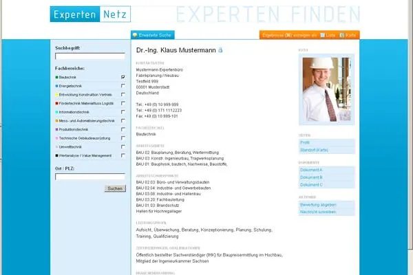 Bild: Das neue ExpertenNetz - Eine Suchmaschine findet die richtigen Fachleute
