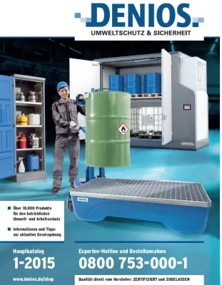 Bild: DENIOS Hauptkatalog 2015 - Kompetenz in der Gefahrstofflagerung