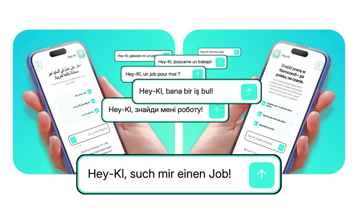 Hey-KI erweitert die Jobsuche per Chat um mehrere Sprachen. (© © Hey-KI)