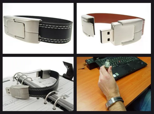Bild: Neu: stylisches USB-Leder-Armband 8 GB mit Werbeanbringung