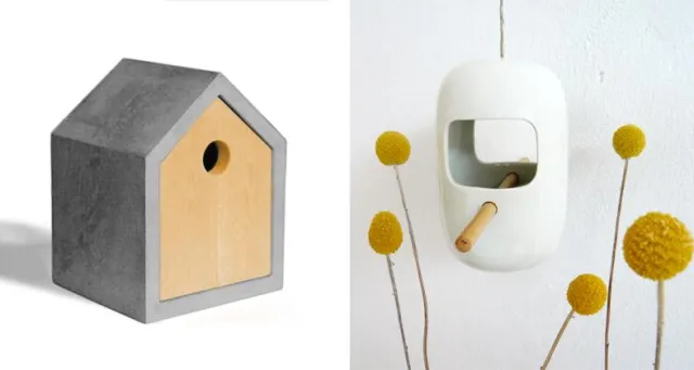 Bild: Schöneres Wohnen für Vögel - Mit Futterstelle VOGELIMBISS und Vogelhaus ROHBAU zieht die Moderne in den Garten