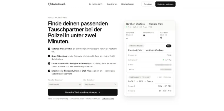 Bild: Neue Online-Plattform bringt Bewegung in den Dienstherrenwechsel bei der Polizei