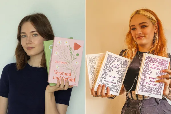 Bild: Praxisnähe at its best: Zwei HSBI-Studentinnen illustrierten die neuen Jane-Austen-Buch-Cover des Suhrkamp Verlages