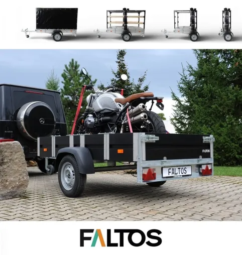Bild: Innovative Systemlösung: FALTOS - der faltbare PKW-Anhänger jetzt mit Hochgestell und Plane