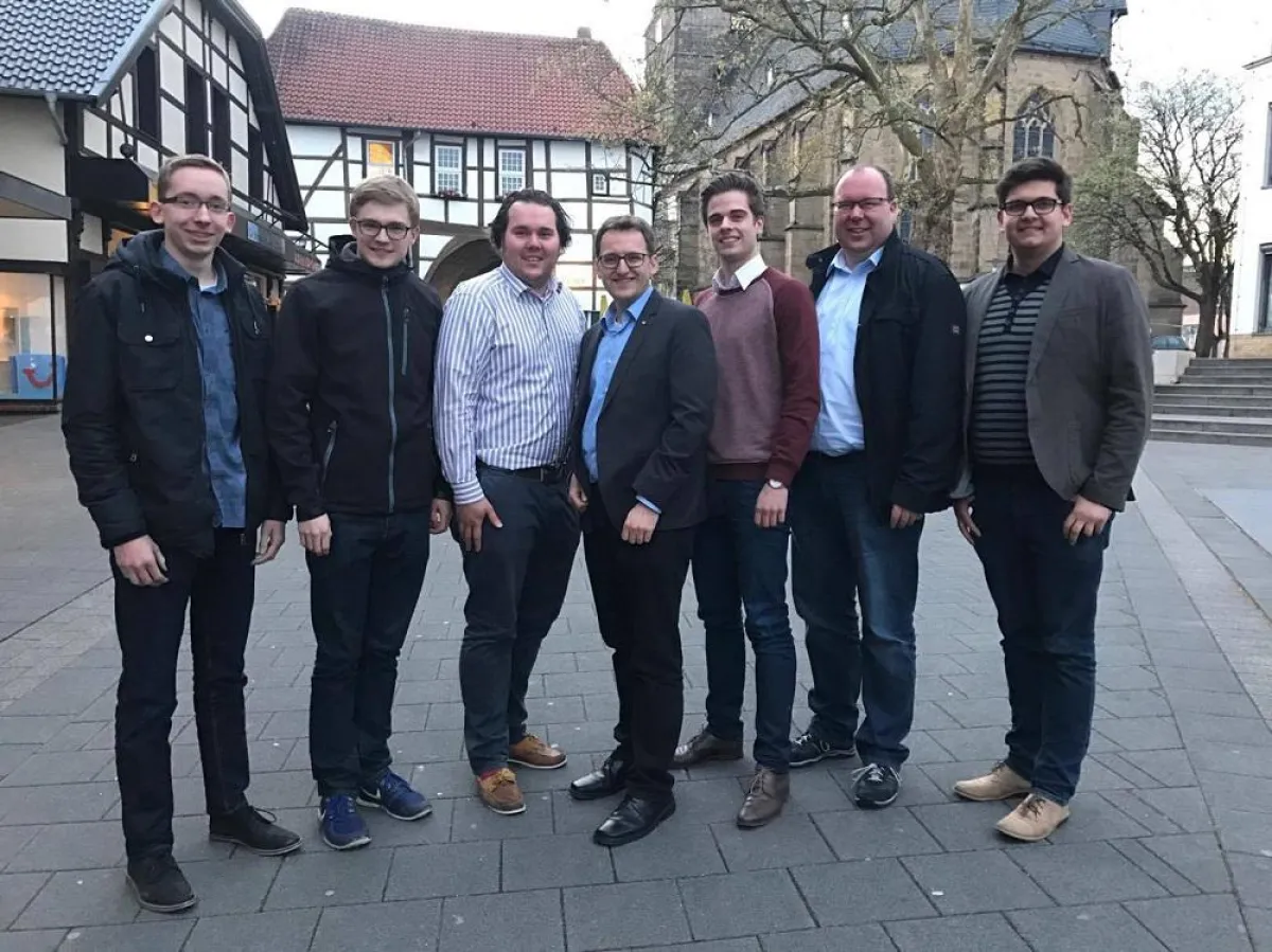 Mitglieder der JU-Kreis Steinfurt um Eike Brinkhaus, Felix Holling und Lennard Kleine Niese