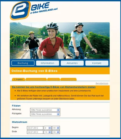 Bild: SCOOTERPLAN.NET präsentiert das gemeinsame Fahrrad-Verleihsystem e-bike-naheland.net