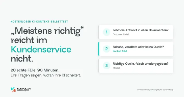 Bild: "Meistens richtig“ reicht nicht: Kostenloser Test zeigt, warum KI im Kundenservice Nacharbeit erzeugt