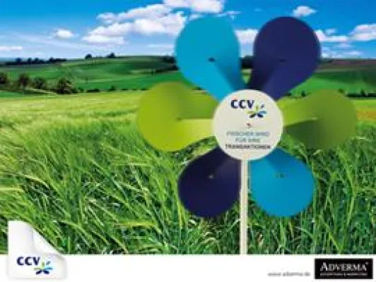 Bild: Im Zeichen des Windrads: ADVERMA bringt frischen Wind in die Werbung von CCV Deutschland