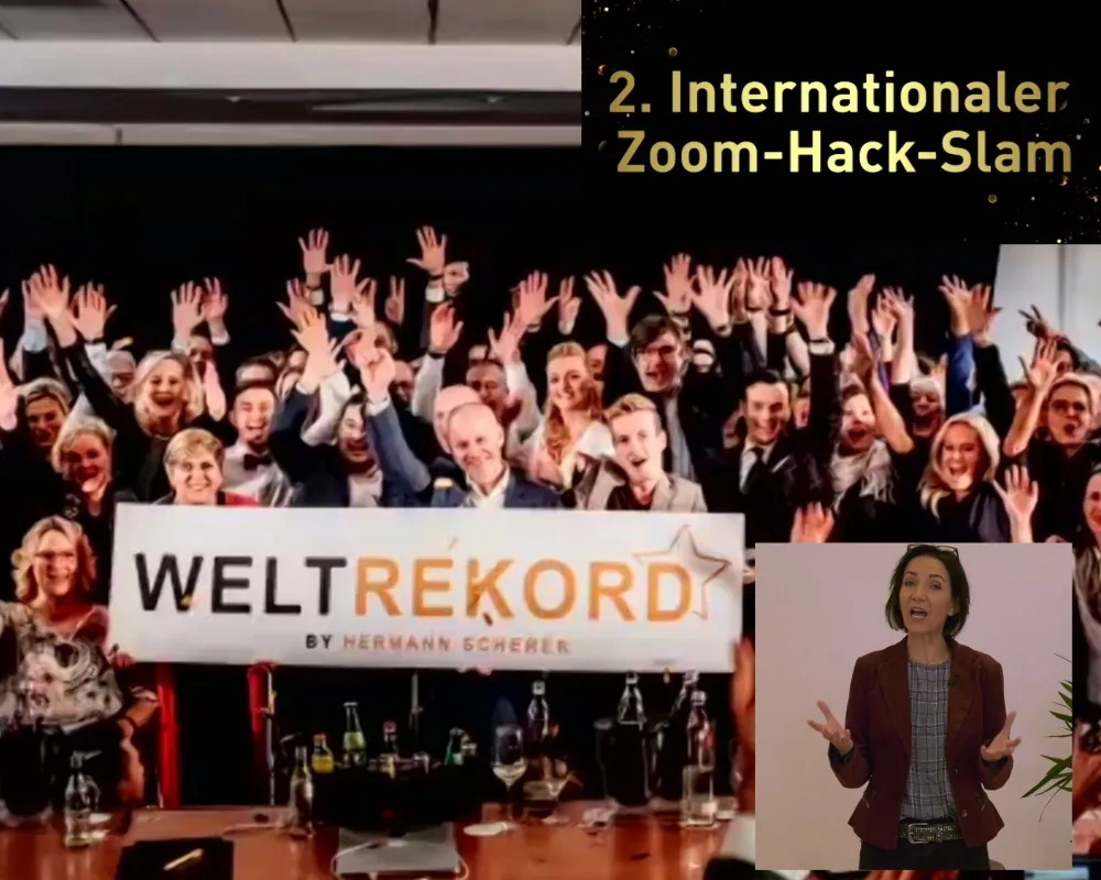 Weltrekord aufgestellt - Hermann Scherer organisierte den 2. Internationale Zoom-Hack-Slam (© Roberta Hamlitsch)