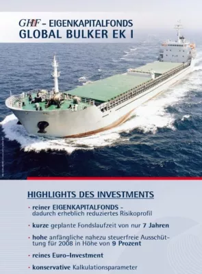 Bild: Schiffsbeteiligung Eigenkapitalfonds Global Bulker EK I - innovativ und auf den Nutzen der Anleger optimiert