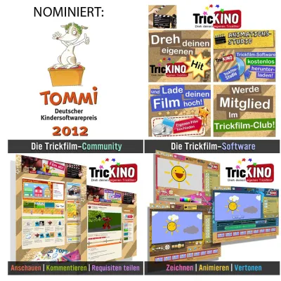 TricKINO.de nominiert für den Deutschen Kindersoftwarepreis TOMMI 2012 Bild: TricKINO.de nominiert für den Deutschen Kindersoftwarepreis TOMMI 2012