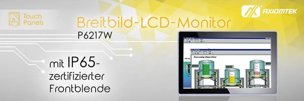 AXIOMTEKs Multi-Touch Breitbild-LCD-Monitor für die Industrie ? P6217W