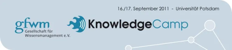 3. KnowledgeCamp der Gesellschaft für Wissensmanagement (GfWM) am 16.-17.09.2011 an der Universität Potsdam Bild: 3. KnowledgeCamp der Gesellschaft für Wissensmanagement (GfWM) am 16.-17.09.2011 an der Universität Potsdam