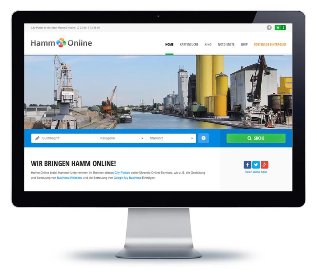Hamm.Online ist responsive aufgebaut und somit auch mit dem Smartphone nutzbar.